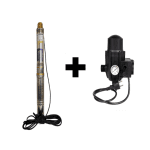 Pachet promo Pompa submersibila de adancime, DDT, QJD2-8, 1100 W, 8 turbine, Inox + Presostat electronic automat DDT, LS-4