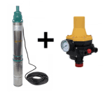 Pachet promo Pompa submersibila de mare adancime, DDT, QJD120-1.5, 1500 W, Inox, 8 + Presostat electronic automat DDT LS6, 1.1kW