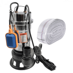 Pompa pentru apa murdara cu plutitor fara tocator, DDT, Inox, SWP2550F, 2550 W, 25 mc/h + Furtun pompier, 20 metri, 2 toli + Furtun pompier, 20 metri, 2 toli, cu cuple - imagine 4
