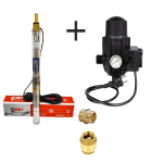 Pompa submersibila, DDT, 3QJD-1.1, 1.1 kW, Inox, 75 mm diametru, 10 turbine + Presostat electronic automat, DDT, LS-4 + accesorii