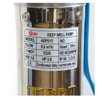Pompa submersibilă de adâncime DDT 4SP5/17 – 2 kW, 3 CP, 9 m³/h, 120 m inaltimea de refulare , 17 turbine inox, cu panou de control, rezistenta la nisip - imagine 2