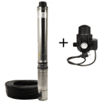 Pompa submersibila de mare adancime, DDT, 4SDM2-16, 2000 W, Inox, 16 turbine + Presostat electronic automat, DDT, LS-4