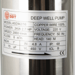 Pompa submersibila de mare adancime, DDT, 4SDM2-16, 2000 W, Inox, 16 turbine + Presostat electronic automat, DDT, LS-4 - imagine 3