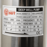 Pompa submersibila de mare adancime, DDT, 4SDM3-7, 1500 W, 7 m³/h, 7 turbine, Inox, 30 m cablu + Presostat electronic automat, DDT, LS-4 + accesorii - imagine 3