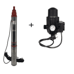 Pompa submersibila de mare adancime, DDT, QJD12-120-1.8, 1800 W, 8 m³/h, 12 turbine, Inox + Presostat electronic automat, DDT, LS-4