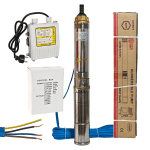 Pompa submersibila multietajata de mare adancime DDT, 4SDM2/8 DDT-0077, 1500 W, apa curata, carcasa inox-fonta, debit maxim 7000 L/h, inaltime maxim 120m, diametru pompa 100 mm, panou comanda,15m cabl - imagine 2