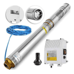 Pompa submersibila multietajata de mare adancime DDT, 4SDM2/8 DDT-0077, 1500 W, apa curata, carcasa inox-fonta, debit maxim 7000 L/h, inaltime maxim 120m, diametru pompa 100 mm, panou comanda,15m cabl - imagine 5