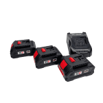 Trusă German Meister 4-în-1, 36V 8Ah cu 3 Acumulatori, Flex Ø125 mm, Pistol Impact 400 Nm, Bormașină și Rotopercutor Brushless, Afișaj Baterie Albastra - imagine 11