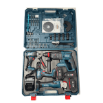 Trusă German Meister 4-în-1, 36V 8Ah cu 3 Acumulatori, Flex Ø125 mm, Pistol Impact 400 Nm, Bormașină și Rotopercutor Brushless, Afișaj Baterie Albastra - imagine 12
