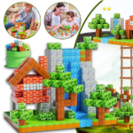 Set 75 cuburi magnetice pentru construcții, tematică blocuri, 2 cm