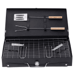 Grătar BBQ portabil pliabil, inox, cu cărbuni, suprafață mare, pentru exterior - imagine 2