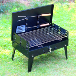 Grătar BBQ portabil pliabil, inox, cu cărbuni, suprafață mare, pentru exterior