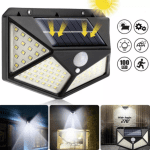 Set 3 lămpi solare 100 LED cu senzor de mișcare și lumină - imagine 3