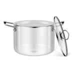 Oală din Sticlă Termorezistentă, 3.5L, Diametru 20 cm, Mânere Inox - imagine 5