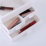 Organizator machiaj cu 3 sertare și capotă transparentă, cutie depozitare cosmetice - imagine 3