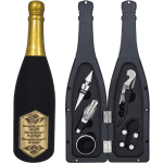Set accesorii vin 5 piese, cu suport tip sticlă, culoare negru