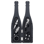 Set accesorii vin 5 piese, cu suport tip sticlă, culoare negru - imagine 2