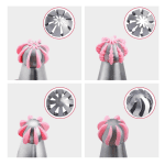 Set 20 piese pentru decorare prăjituri – 8 duiuri rusești inox 304, 1 poș silicon reutilizabil, 10 poșuri de unică folosință, 1 adaptor - imagine 4