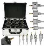 Set carote pentru metal 16–53 mm, 10 bucăți, KraftRoyal, din carbură - imagine 4