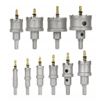 Set carote pentru metal 16–53 mm, 10 bucăți, KraftRoyal, din carbură - imagine 2