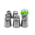 Set decorare prăjituri 10 piese – 8 duze inox mari, adaptor și poș reutilizabil din silicon - imagine 2