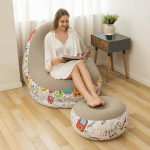 Canapea gonflabilă cu suport pentru picioare, PVC flocking - imagine 3