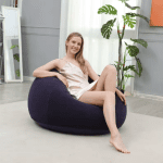 Fotoliu gonflabil tip lounge, design sferic, PVC cu suprafață flocking - imagine 3