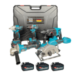 Trusă completă 5 piese cu acumulator German Meister, brushless, 3 acumulatori 128V 8Ah