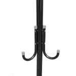 Cuier tip pom, 170 cm, 3 brațe, suport umbrelă și pălărie, metal, negru - imagine 2