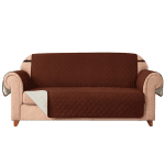 Cuvertură matlasată canapea 3 locuri AllizBan, 170 x 270 cm, model romburi, reversibilă, maro