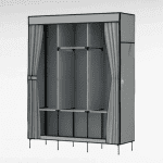 Dulap textil universal HCX Wardrobe CL-128, 170x130x45 cm, structură metalică, poliester, gri - imagine 5