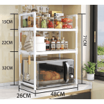 Etajeră pentru cuptor microunde, 3 niveluri, 71 x 48 x 26 cm, plastic, alb - imagine 5