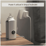 Încălzitor portabil pentru biberoane, reîncărcabil, display digital, USB, 18W, 6000 mAh, până la 41°C, alb - imagine 2