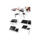 Masă laptop pliabilă E-Masa, cu ventilatoare răcire, mouse pad și suport pahar - imagine 2