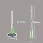Mop 2 în 1 cu auto-stoarcere și pliere automată, extensibil, microfibră, verde - imagine 5