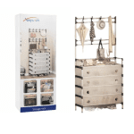 Organizator cuier și suport pantofi, 169 x 35 x 57 cm, structură metalică, sertare textile - imagine 2
