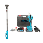 Set grădinărit foarfecă electrică IETO, deschidere 3.5 cm + tijă telescopică 2 m, 2 acumulatori 24V