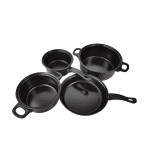Set oale și ustensile bucătărie, 13 piese, antiaderent, capace sticlă - imagine 5