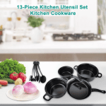 Set oale și ustensile bucătărie, 13 piese, antiaderent, capace sticlă - imagine 2