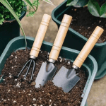 Set unelte grădină 3 piese, lopată mică, greblă și cultivator, mânere ergonomice - imagine 2