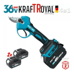 Set unelte grădinărit 4 în 1 Kraftroyal, suflantă + foarfecă + mini drujbă + tijă telescopică, 36V 8Ah - imagine 4