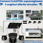 Cameră supraveghere 4G cu panou solar, 9MP, baterie 16000 mAh, rotire automată, night vision color - imagine 3