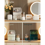 Organizator rotativ cosmetice 360°, cu capac, 7 compartimente, acril/ABS - imagine 3