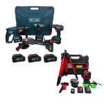 Pachet Profesional German Meister – Trusă 4 în 1 Brushless 36V, 3 Acumulatori 8Ah, Albastra + Nivelă Laser 4D 360° Verde cu Trepied și Accesorii *TRANSPORT GRATUIT*