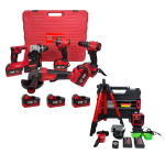 Pachet Profesional German Meister – Trusă 4 în 1 Brushless cu 3 Acumulatori 36V 8Ah + Nivelă Laser 4D 360° Verde cu Trepied și Accesorii *TRANSPORT GRATUIT*