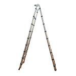 Scară Telescopică German Meister 2.9 m, 10 Trepte, Aluminiu, Pliabilă, Capacitate 150 kg - imagine 2