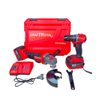 Set KraftRoyal 2 Scule cu Acumulator 36V 8Ah – Bormașină Autofiletantă cu Percuție Brushless 50 Nm + Polizor Unghiular (Flex) 125 mm, 2 Acumulatori 8Ah, Încărcător, Valiză Transport