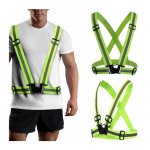 Centura ham reflectorizanta reglabila, unisex, banda elastica 5 cm, verde MX353