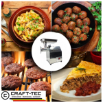 Masina de tocat carne profesionala Craft-Tec® MK-8, 2500W, 100 Kg/h, inox, reductor in baie de ulei, accesorii incluse MX709 - imagine 5