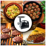Masina electrica tocat carne NEAGRA 3800W, 3 site, accesorii rosii inclus, Craft-Tec MX976 - imagine 3